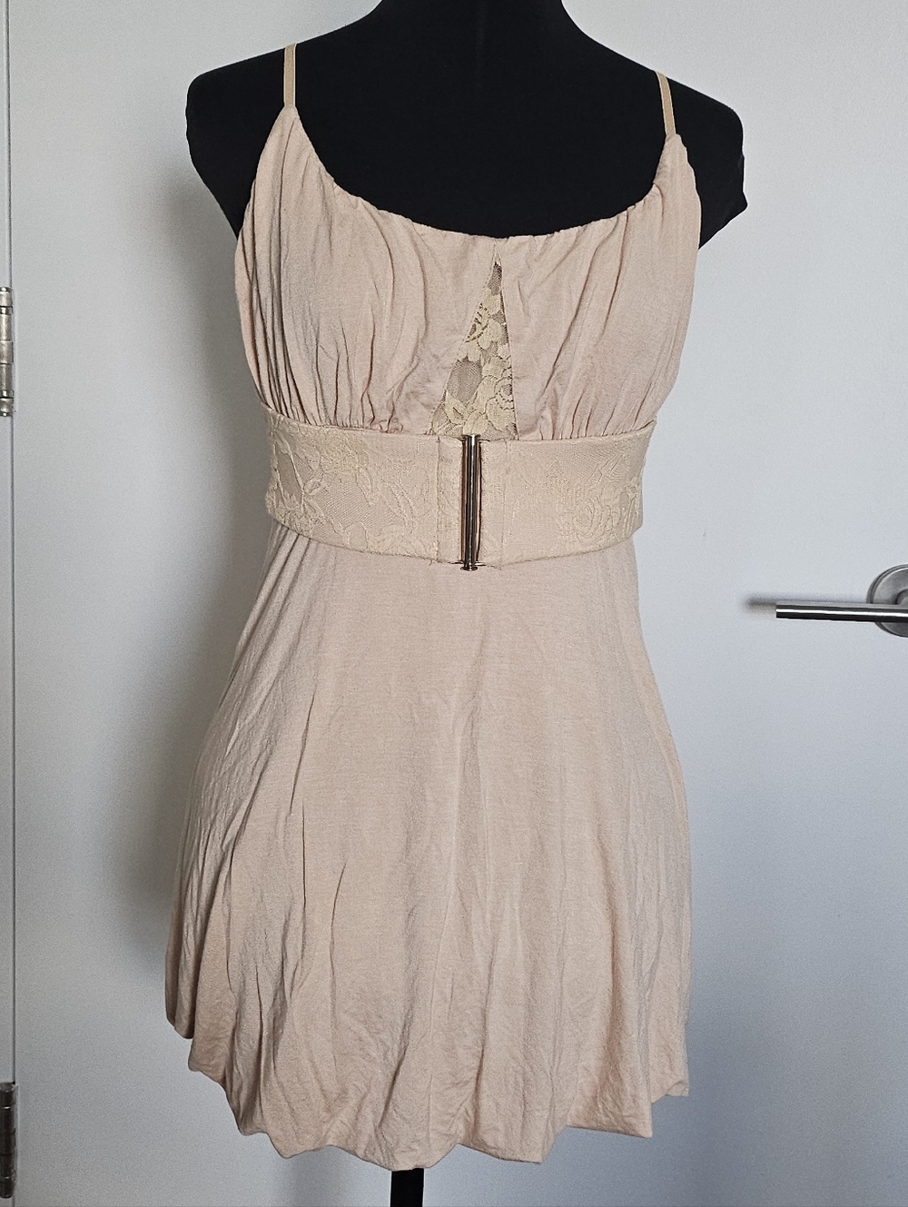 Lip Service Japan Gyaru Spaghetti Strap Ruched Bubble Hem Mini Dress With Belt